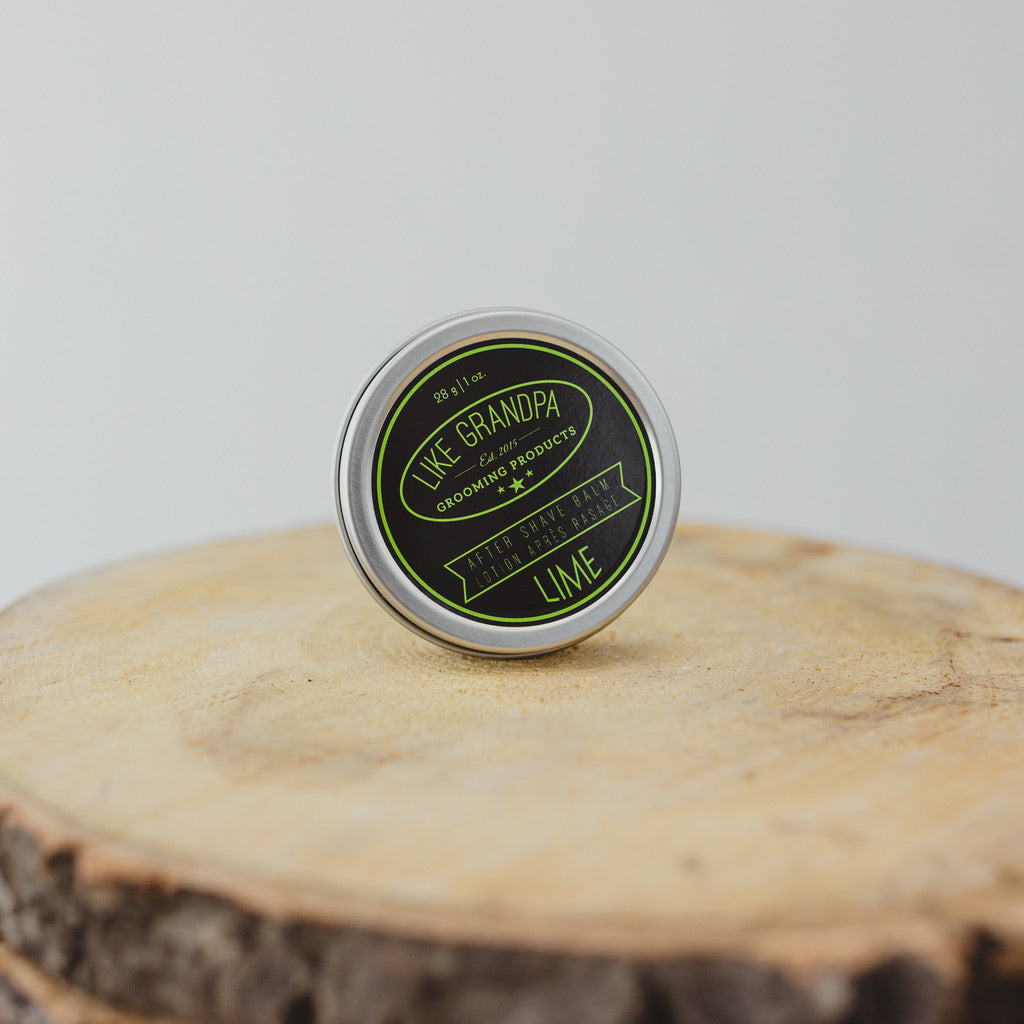 Lime scent After Shave Balm for shaving. Whipped all-natural after shave balm.