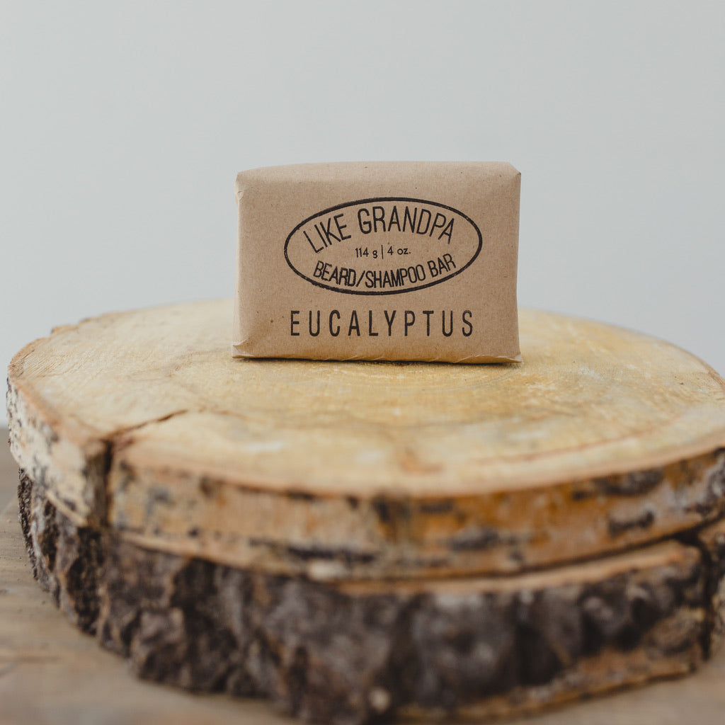 Eucalyptus, all-natural Shampoo Bar. For women or mens hair and beard.