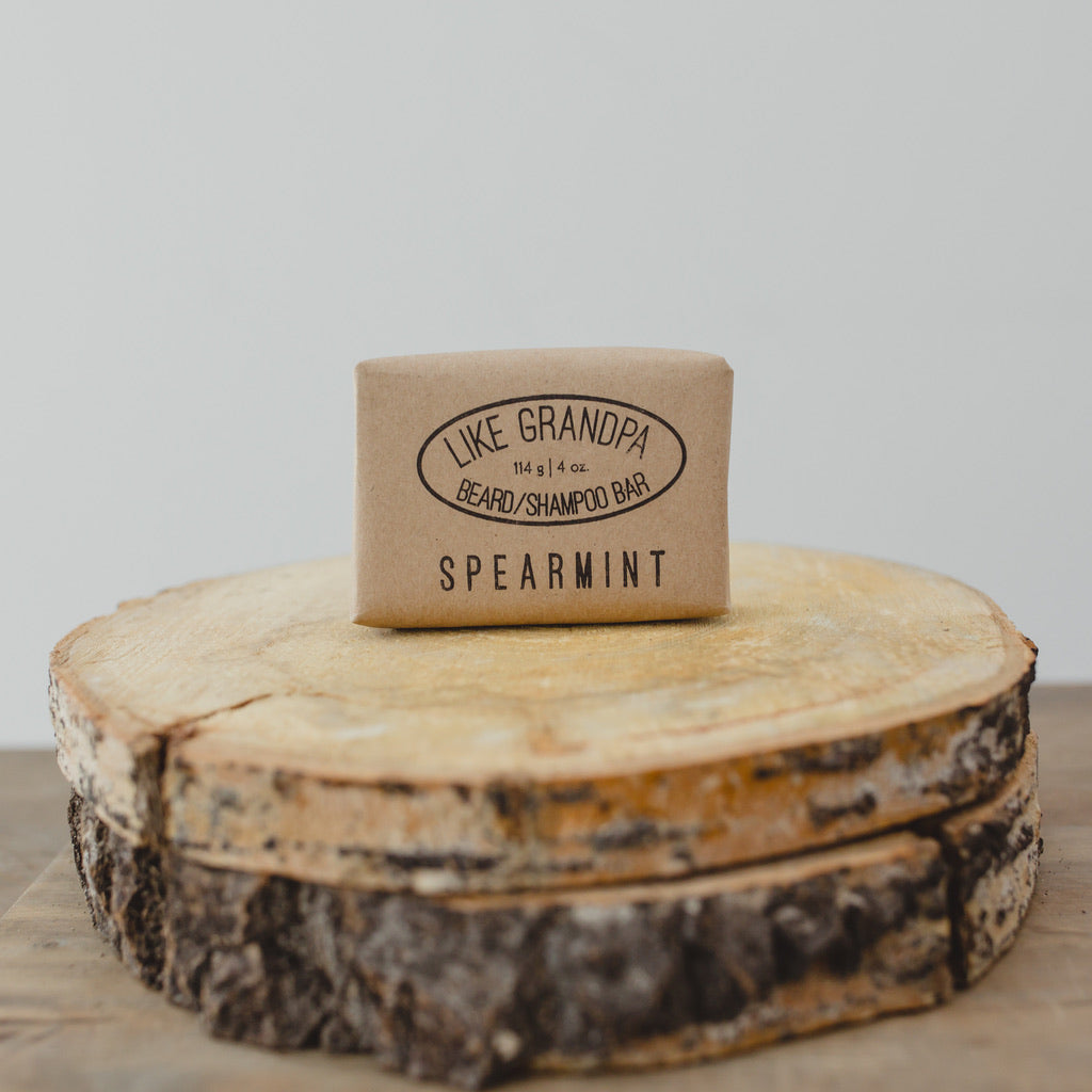 Spearmint scented Shampoo Bar. All-natural and healthy.