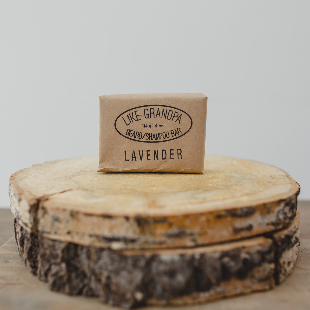 All-natural Shampoo Bar for hair or beard. Lavender.