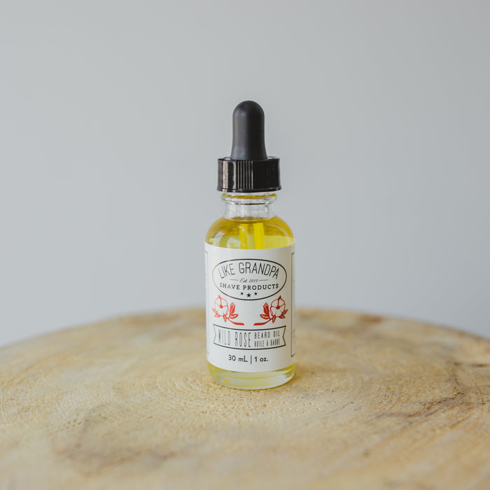 All-natural Beard Oil for Men. The scent is Wild Rose.